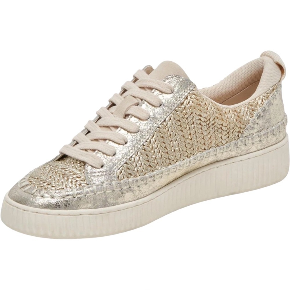 Dolce Vita Metallic Gold Woven Platform Sneakers